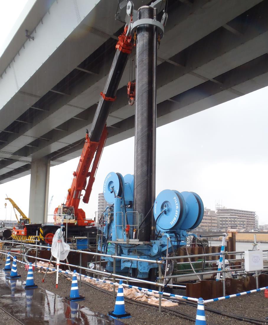 首都高速道路小松川JCT橋脚基礎補強工事